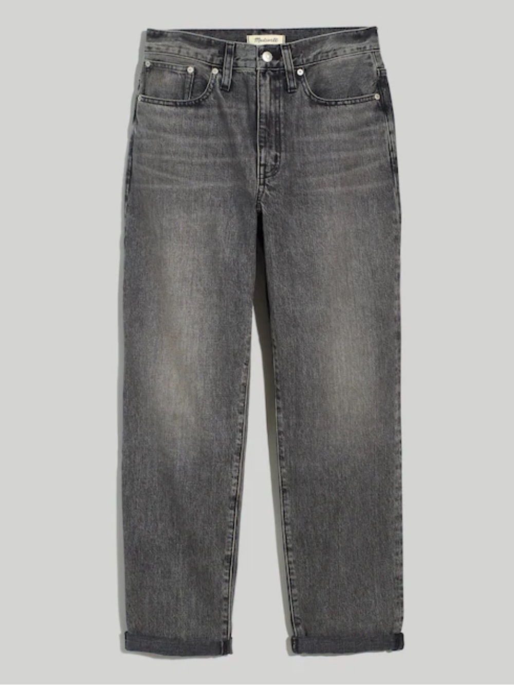Madewell The Slouchy Boyjean in Dark Gray size 30 long inseam